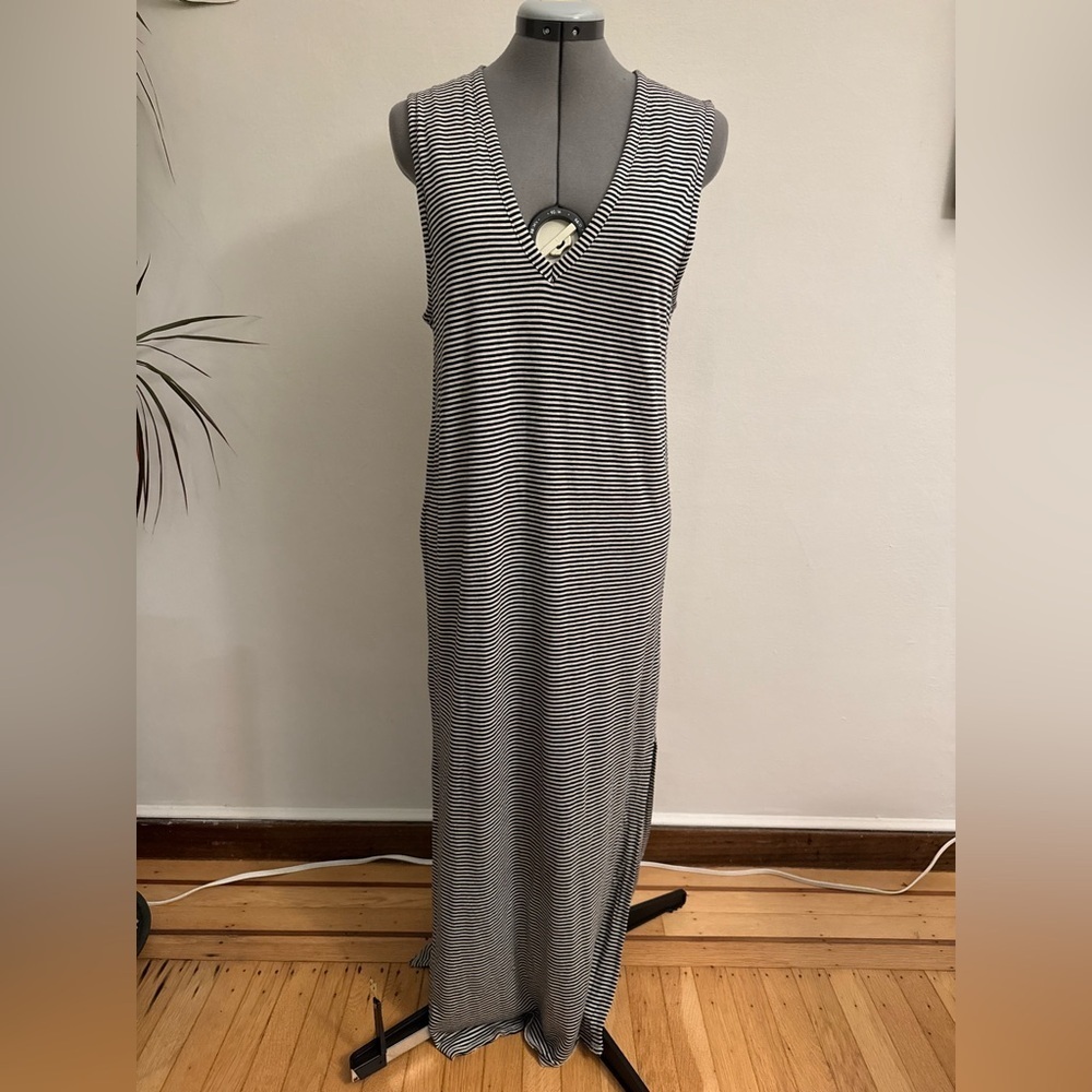 rag & bone Navy and White Striped Midi Dress - Picture 3 of 6